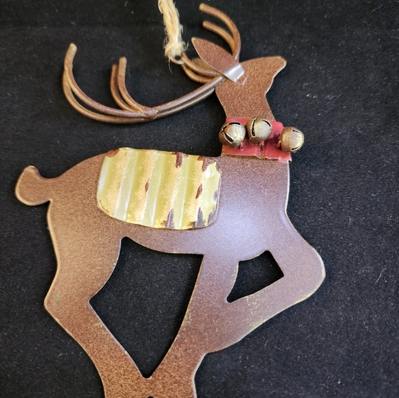 Set of 3 Rustic Country Metal Christmas Ornaments - Picture 4 of 11